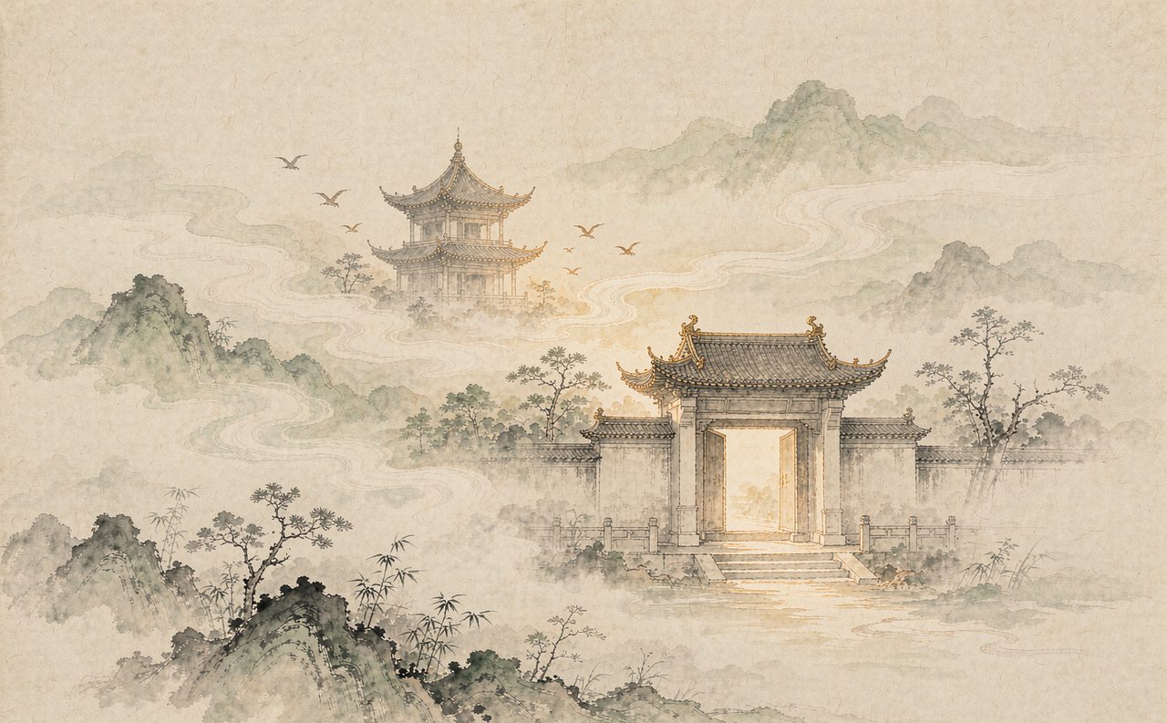 道观晨曦 · 意象图