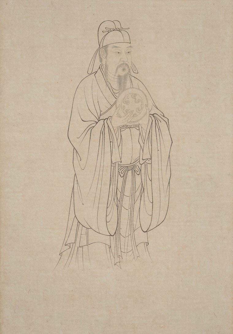 玉镜祖师　白描写意